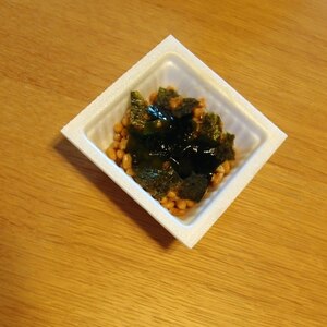 亜麻仁油で☆わかめと海苔の納豆
